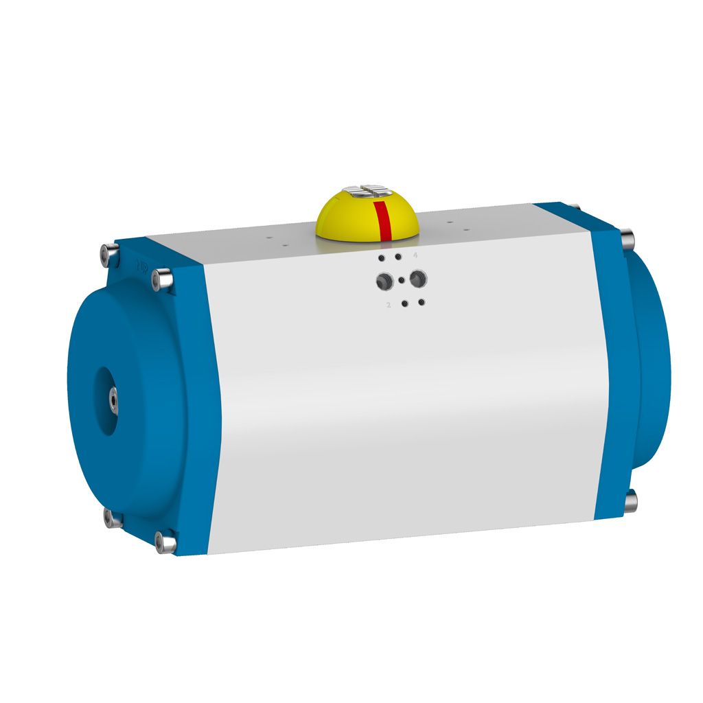 Actionneur pneumatique 160 GT - double effet, schéma de perçage F10/F12, réglage de la fin de course unilatéral, pignon NP27, CW-B