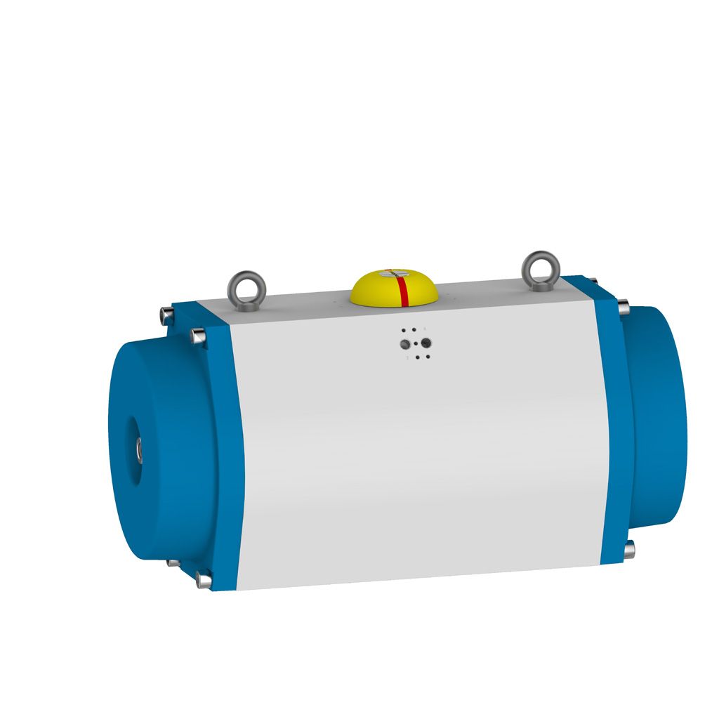 Actionneur pneumatique 254 GT - fermeture par force de ressort, schéma de perçage F16, réglage de fin de course unilatéral, pignon NP46, CW-A