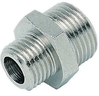 Laiton nickelé cylindrique Doppelnippelverschraubung raccord fileté, G 3/8 "x G 1/2" AG