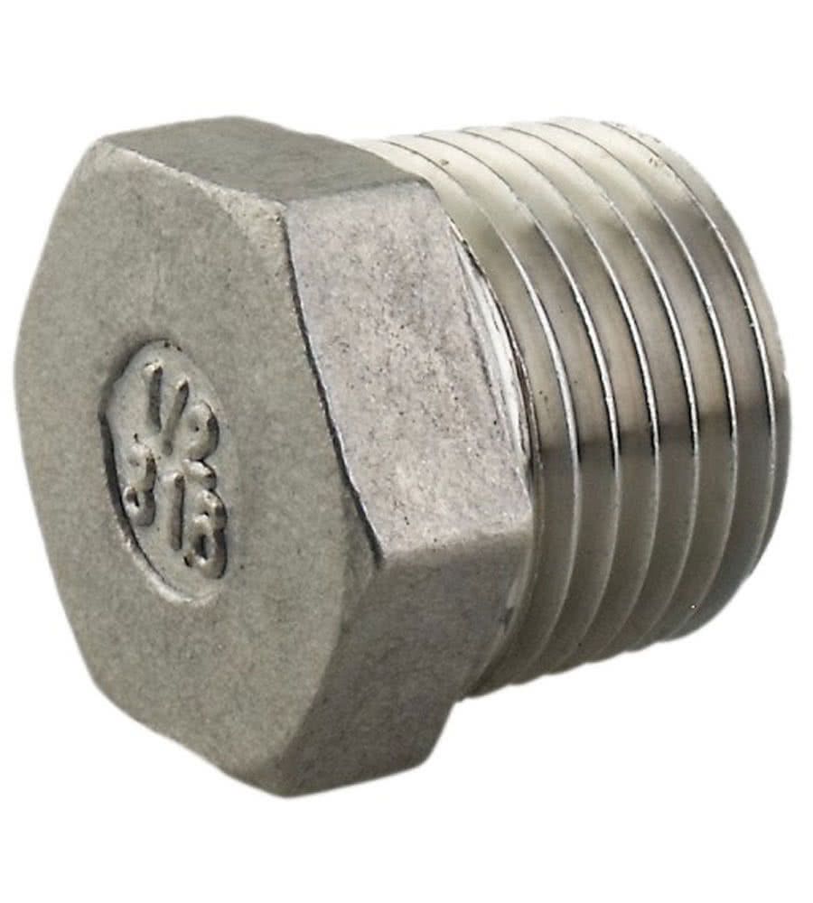 Bouchons raccord fileté, en acier inoxydable cylindrique, G 1/2 AG