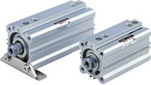 SMC Pneumatique - R (D) Q, cylindres compacts avec amortissement pneumatique, [trou traversant (Standard)], 20, Rc, 15, (extrémité de la tige de piston avec un filetage extérieur) sans générateur de signal