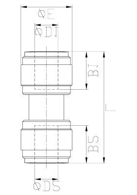 Steckanschlussverbinder Push-In, O.D. Schlauchgroesse 6mm, O.D. Schlauchgroesse 6mm