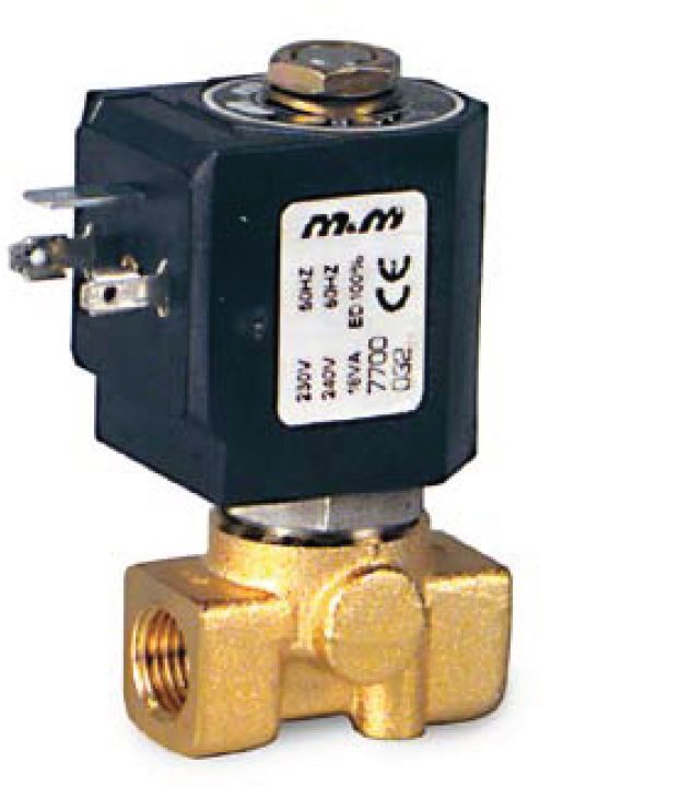Électrovanne pour haute pression 2/2 en laiton à commande directe, NF, G 1/4, DN 1,5 mm, Rubis