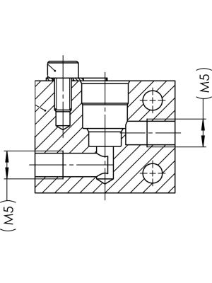 Bloc de montage Ø8mm pour microvannes en acier inoxydable - M5