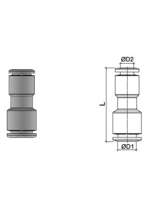 Connecteur réduit, en acier inoxydable AISI 316L avec filetage BSPP