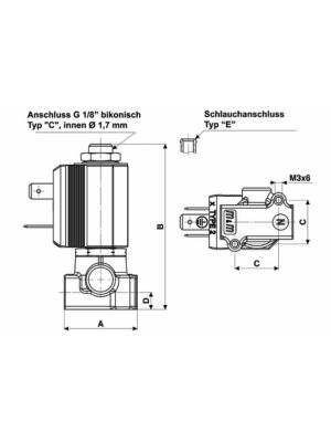 Électrovanne 3/2 à commande directe, NF, G 1/8