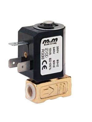 Électrovanne 2/2 en laiton à commande directe, NF, G 1/8