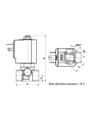 Électrovanne pour haute pression 2/2 en laiton à commande directe, NF, G 1/4