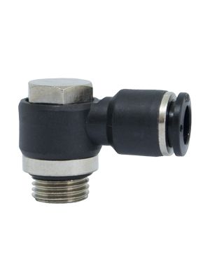 Raccord mâle pivotant Banjo-L avec BSPP et filetage métrique nickelé