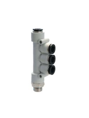 Univer - Push-en forme de T, triple, latéralement, filetage extérieur 4 mm Ø G1 / 8