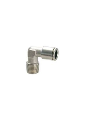 Univer - Push-laiton nickelé Angle, fixe, filetée extérieurement, conique Ø6 R1 / 4
