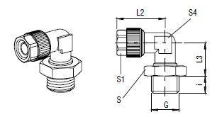 L-Verbinder, O.D. Schlauch 6.4 mm, Außengewinde G 1/8