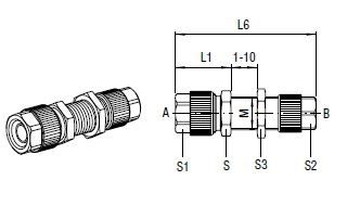 Gerader-Verbinder, O.D. Schlauch 4.3/3 mm, O.D. Schlauch 4.3/3 mm