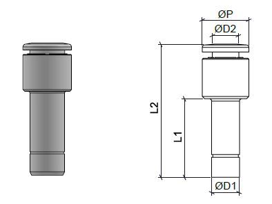 Adaptateur en acier inoxydable AISI 316L