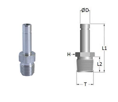 Adaptateur avec filetage BSPT