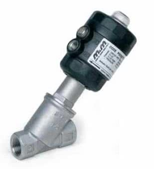 Soupape à siège d'angle 2 voies, G 2, en acier inoxydable, normalement fermé