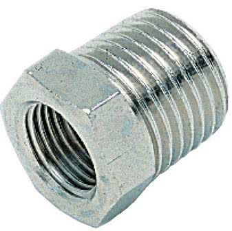 Fil raccord cylindrique réducteur / conique, laiton nickelé, R 3/4 à 1/2 IG