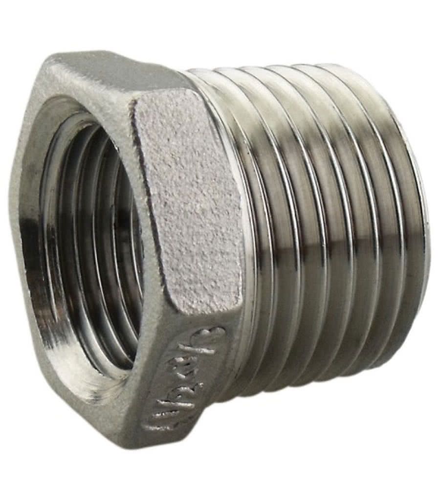 Raccord fileté, cylindrique / conique réducteur, en acier inoxydable, R 1 mâle G 3/4