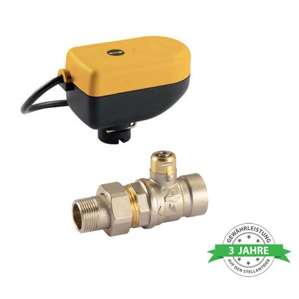 Comparato - électrique de la vanne à boisseau sphérique - réglable - Synthèse à puce, deux voies 1 M / F, DN25, PN16, 24V AC / DC, 10V 0 ÷
