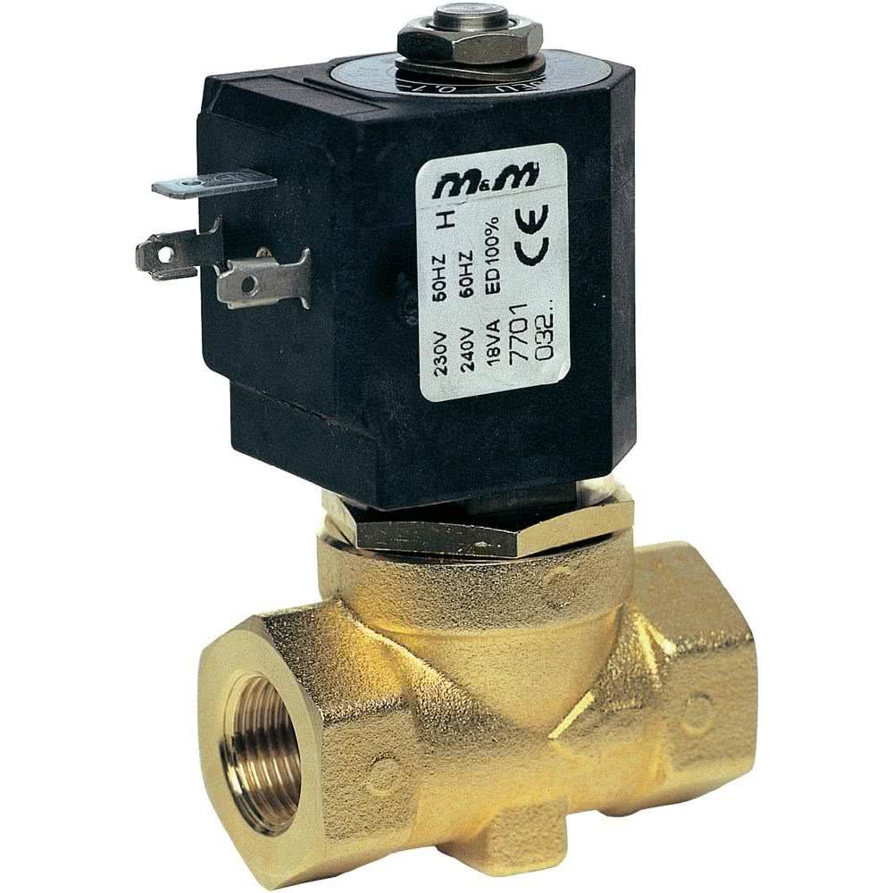 Électrovanne 2/2 en laiton à commande directe, NF, G 3/8, DN 10,5 mm, FKM