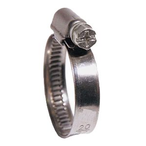 Collier de serrage pour filetage selon DIN 3017, largeur de bande 9 mm, boîtier en Inox AISI 430, vis en acier galvanisé