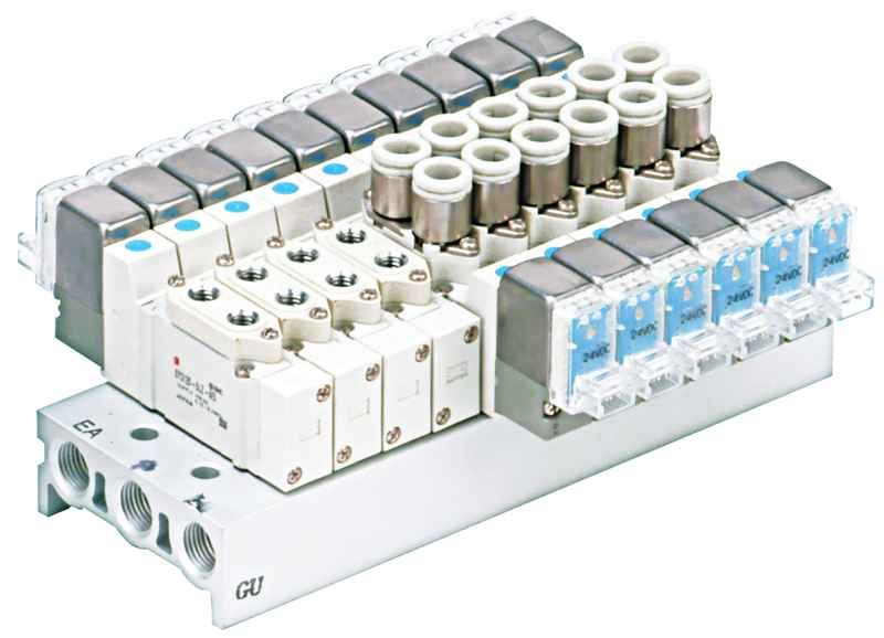 SMC Pneumatic - Électrovanne 5/2, 5/3 voies pilotée [SY]