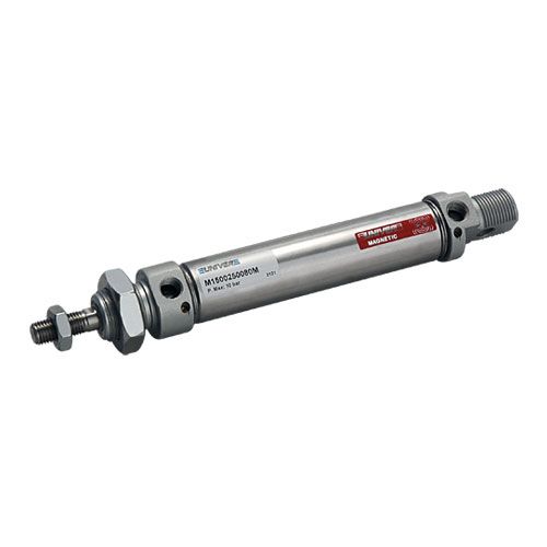 Univer - Série M microcylindrical ISO 6432 Ø 8 ÷ tige de piston de 25 mm en acier inoxydable (modèle standard), DW avec coussin réglable (Ø 16 ÷ 25), Ø25, 200