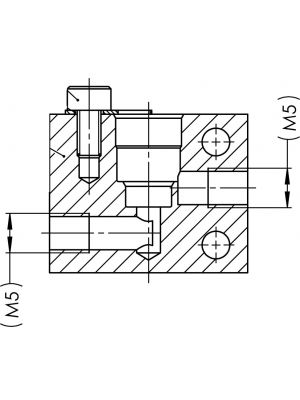 Bloc de montage Ø8mm pour microvannes en acier inoxydable - M5