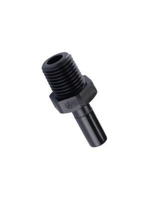 Steckanschlussverbinder Push-In , Aussengewinde, POM, schwarz