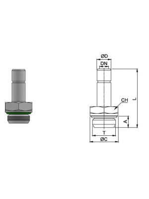 Adaptateur en acier inoxydable AISI 316L avec filetage BSPP