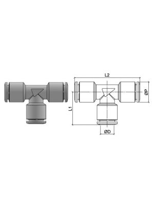 T Connecteur, en acier inoxydable AISI 316L