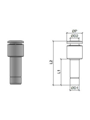 Adaptateur en acier inoxydable AISI 316L