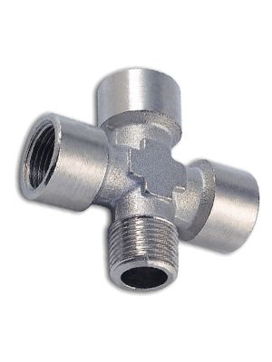 Traverse avec filetage BSPT, 3x filetage intérieur, 1x filetage extérieur