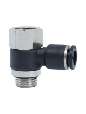 Connecteur femelle Banjo-L pivotant avec BSPP et filetage métrique nickelé