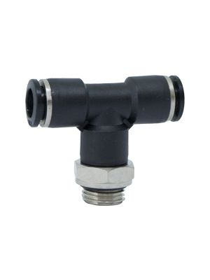 Raccord en T avec BSPP et filetage métrique nickelé