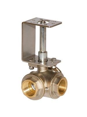 COMPARATO - vanne à boisseau sphérique avec entretoise en acier inoxydable pour actionneur de diamant PRO, à passage intégral, avec alésage de T, DN15, PN30, 1/2 '', W / W / W
